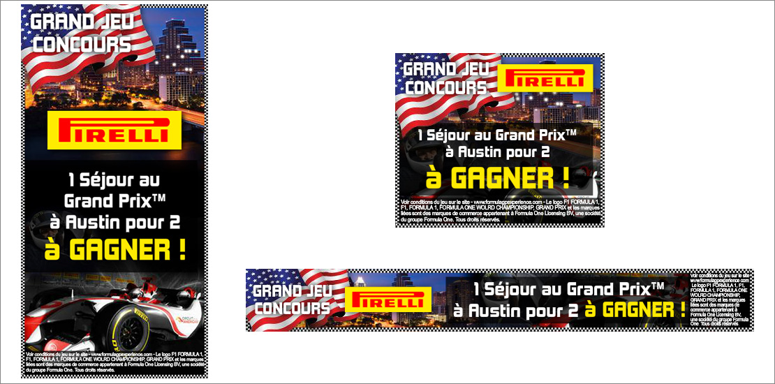 Animations en flash pour la promotion d'un jeu concours créé par L'Argus auto pour Pirelli en 2012