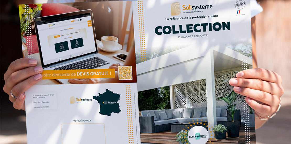 Couverture et dernière de couverture de la brochure de la marque Solisysteme du Groupe Burgermeister